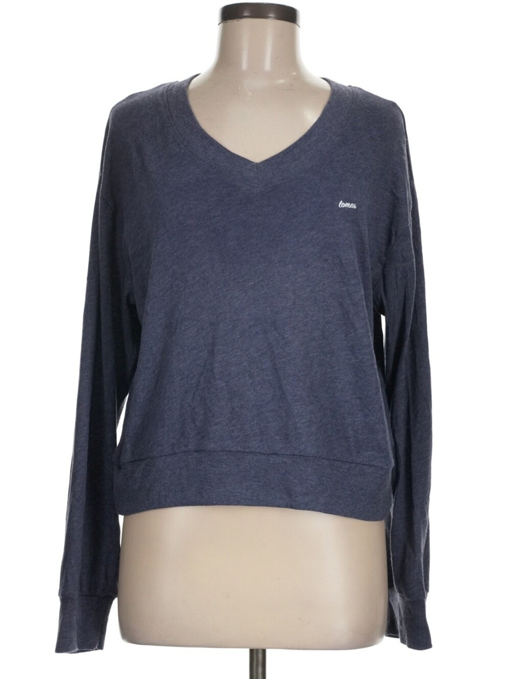 The Lomos Brans Navy V-Neck Long Sleeve Top Size Medium
